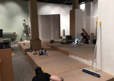 Exhibition build for the YSL exhibition at the Bowes Museum, Durham