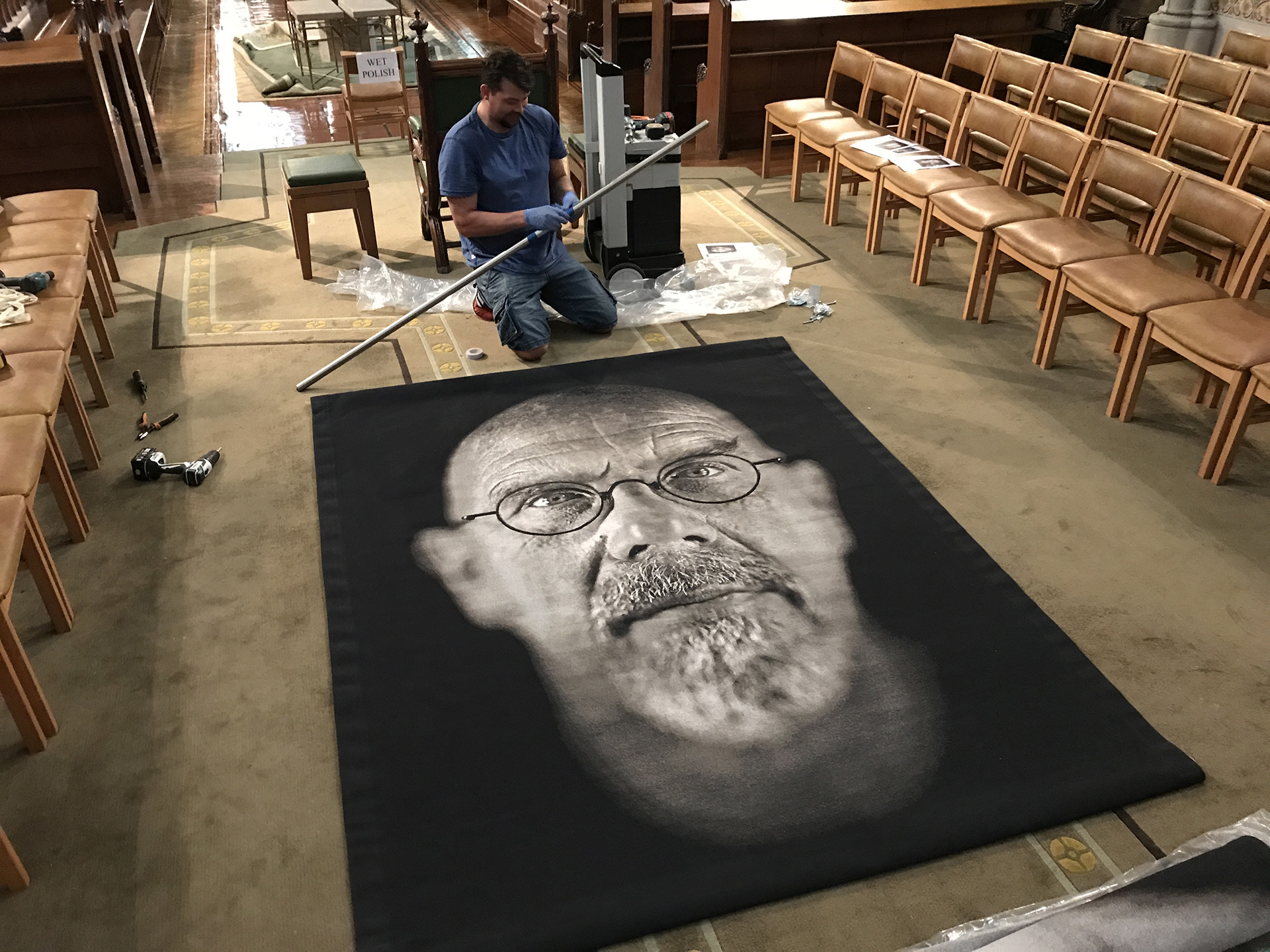 Chuck Close,2017. St Cuthbert’s Chapel, Ushaw College, Durham